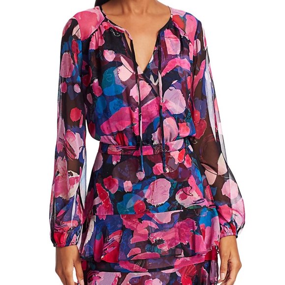 Marengo Abstract Chiffon Silk Blouson Dress from PARKER - Picture 8 of 8